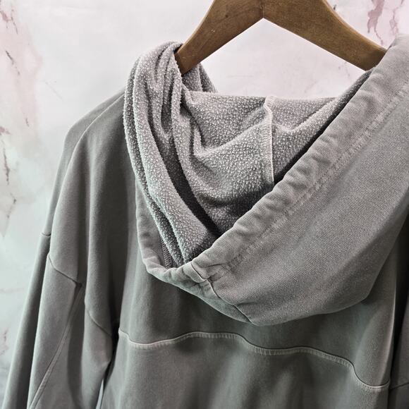 Eddie Bauer Hoodie Womens Medium Purple Sweatshirt Boxy Pullover Half Zip Ascent - Picture 6 of 10